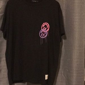 happy face black oversized shirt, never worn